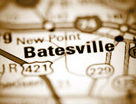 City of Batesville on a printed map