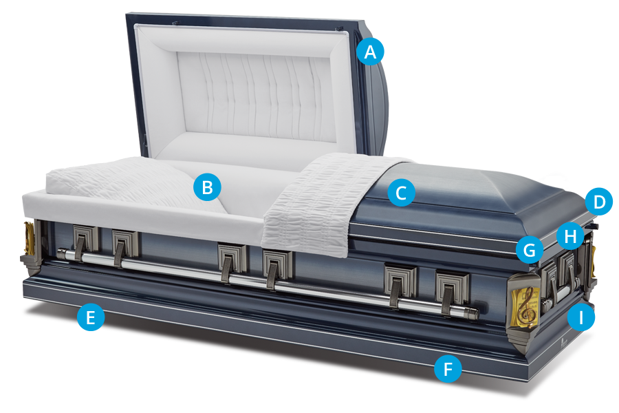 Batesville metal casket with details