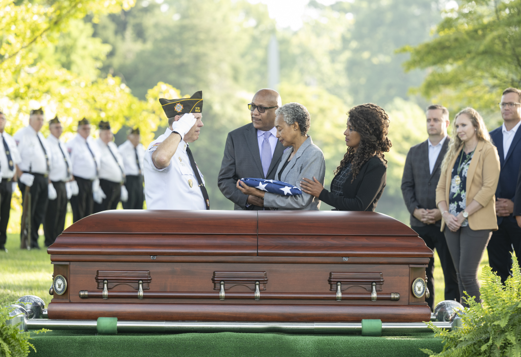 Forever honored casket SpringGrove cemetery