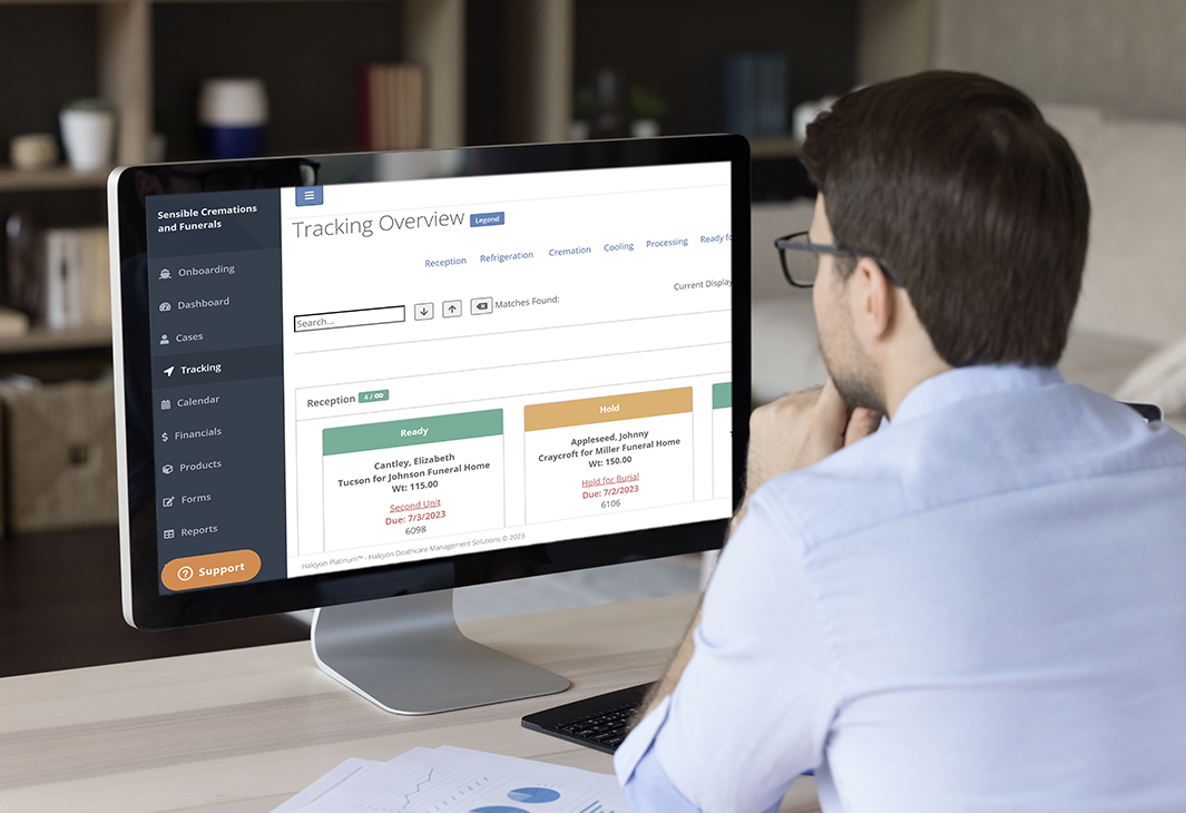 Technology solutions crematory software screenshot example