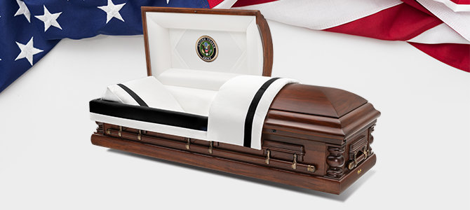 marsellus black casket with flag background