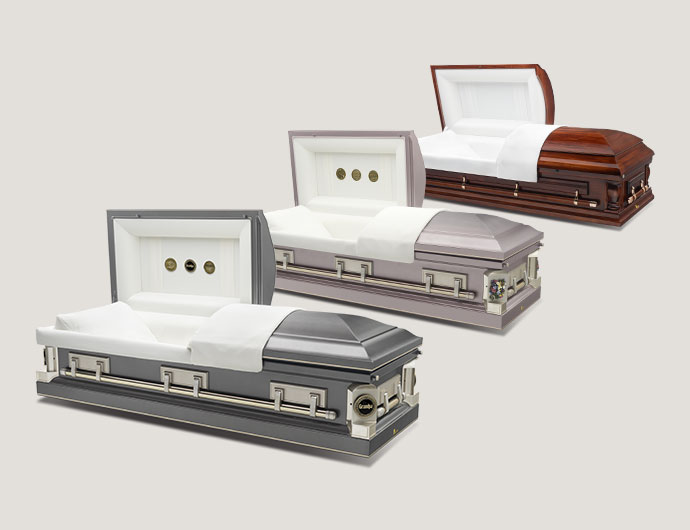 crimson montgomery and NV1 caskets