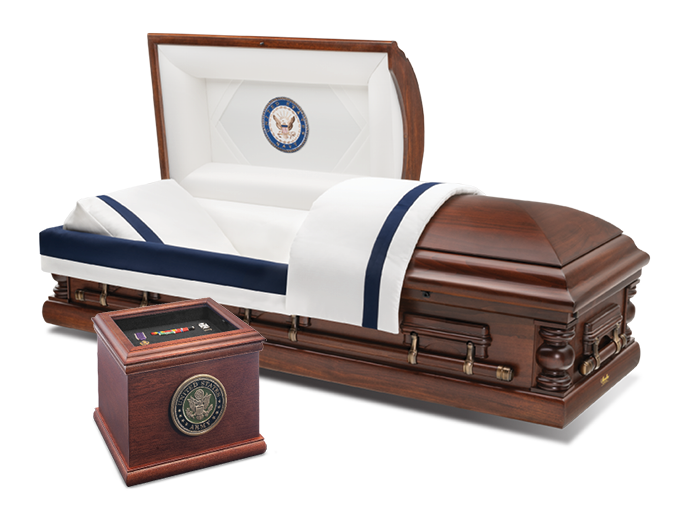 forever honored wood casket with memento box