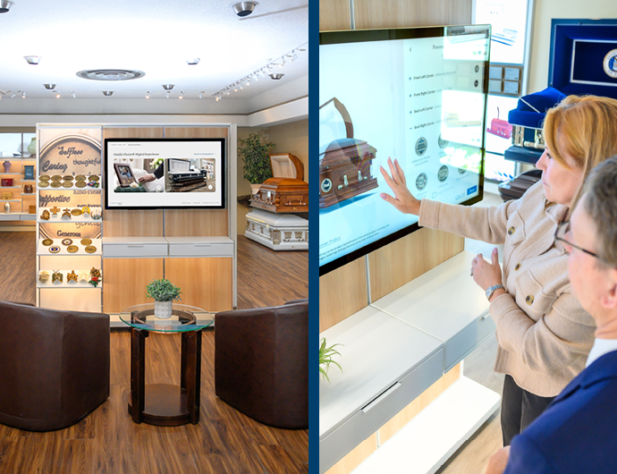 digital and physical showroom graphic